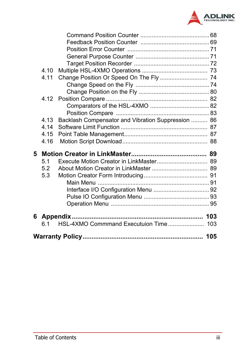 ADLINK HSL-4XMO User Manual | Page 7 / 116