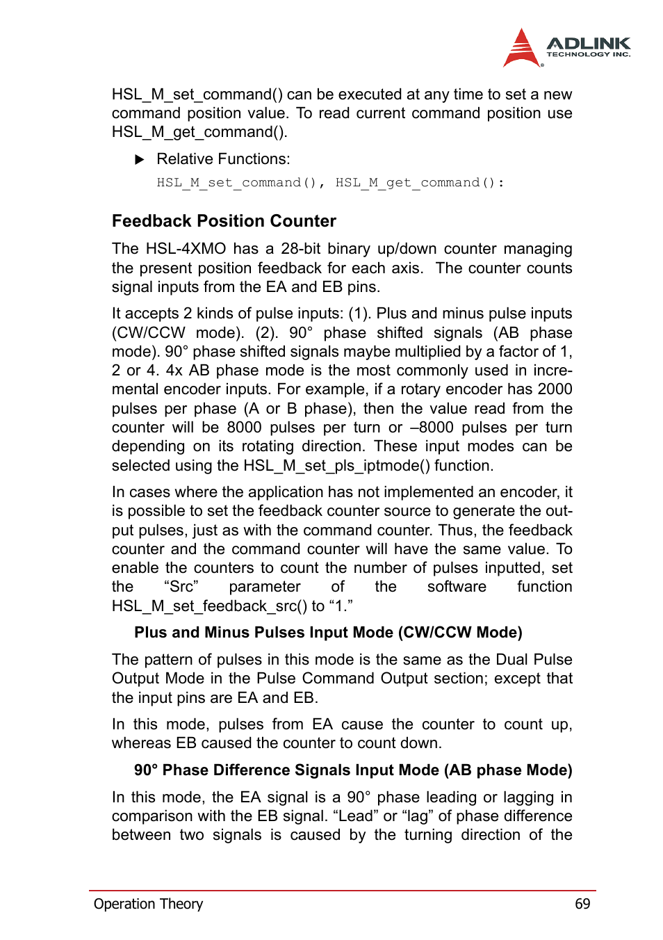 Feedback position counter | ADLINK HSL-4XMO User Manual | Page 79 / 116