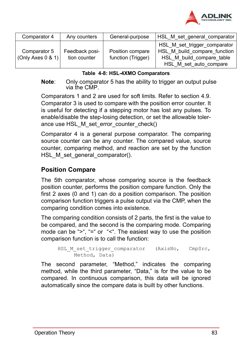Position compare | ADLINK HSL-4XMO User Manual | Page 93 / 116