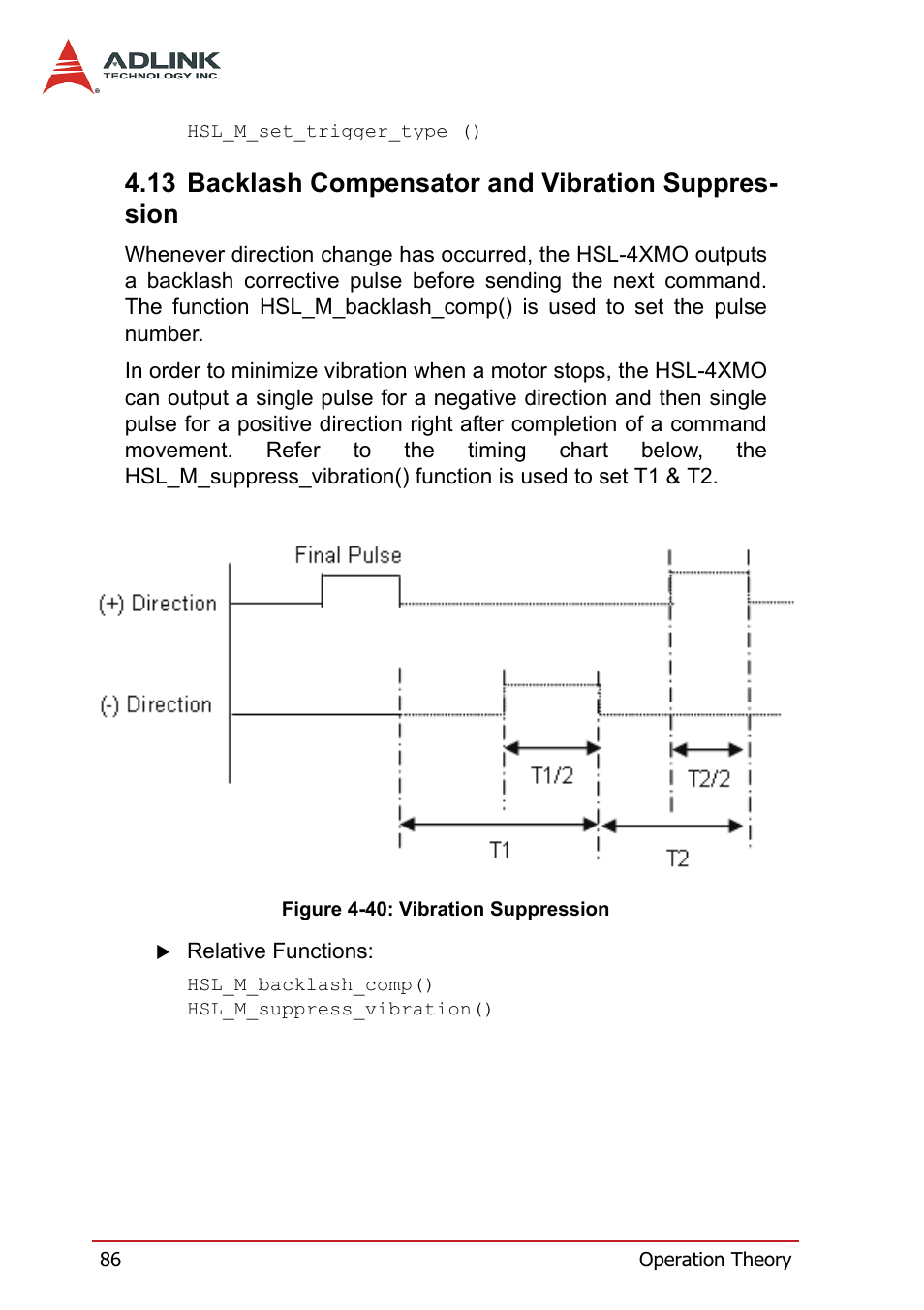 13 backlash compensator and vibration suppression, Figure 4-40: vibration suppression | ADLINK HSL-4XMO User Manual | Page 96 / 116