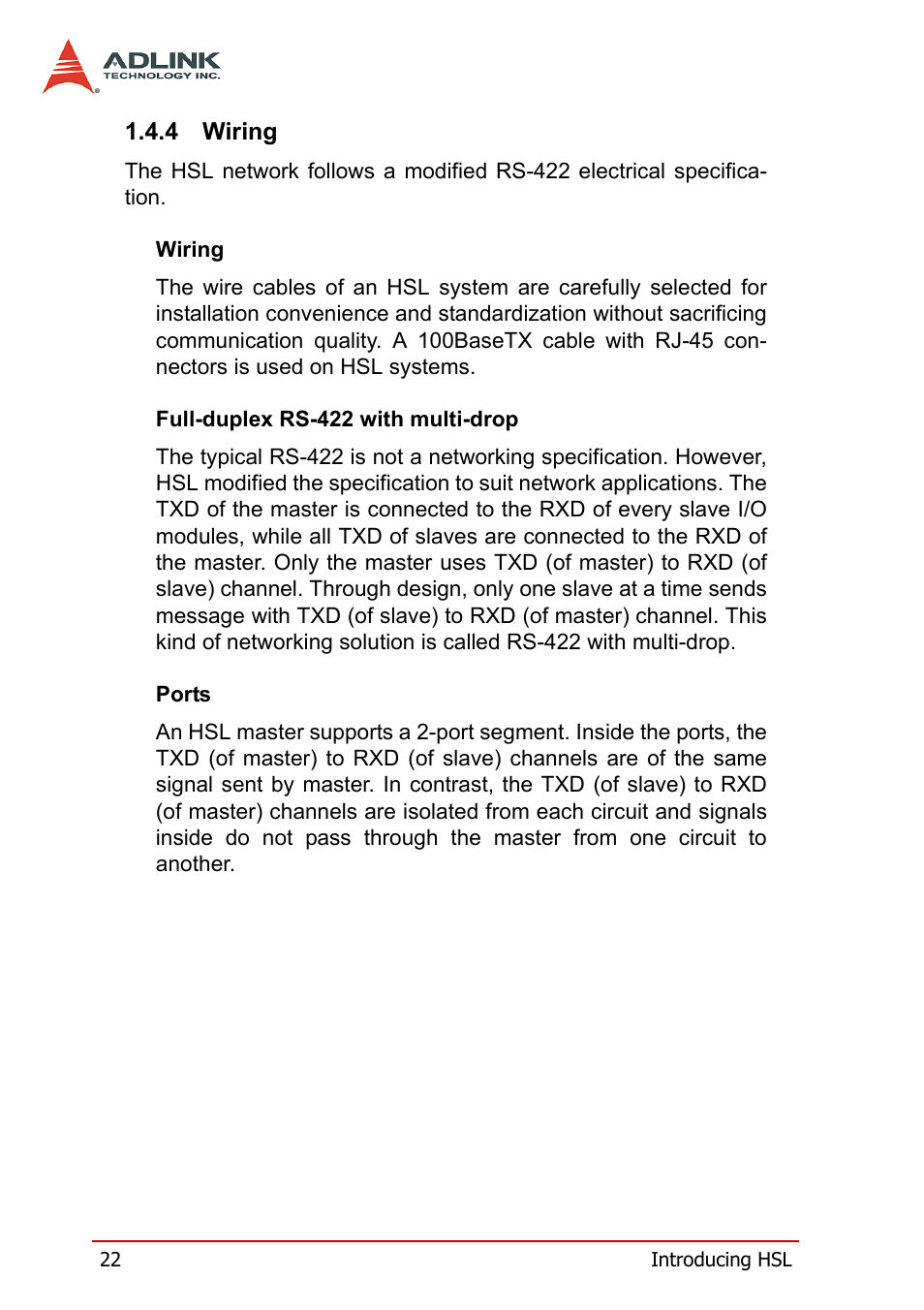 4 wiring, Wiring | ADLINK HSL-DI32-M-N/HSL-DI32-M-P User Manual | Page 35 / 137
