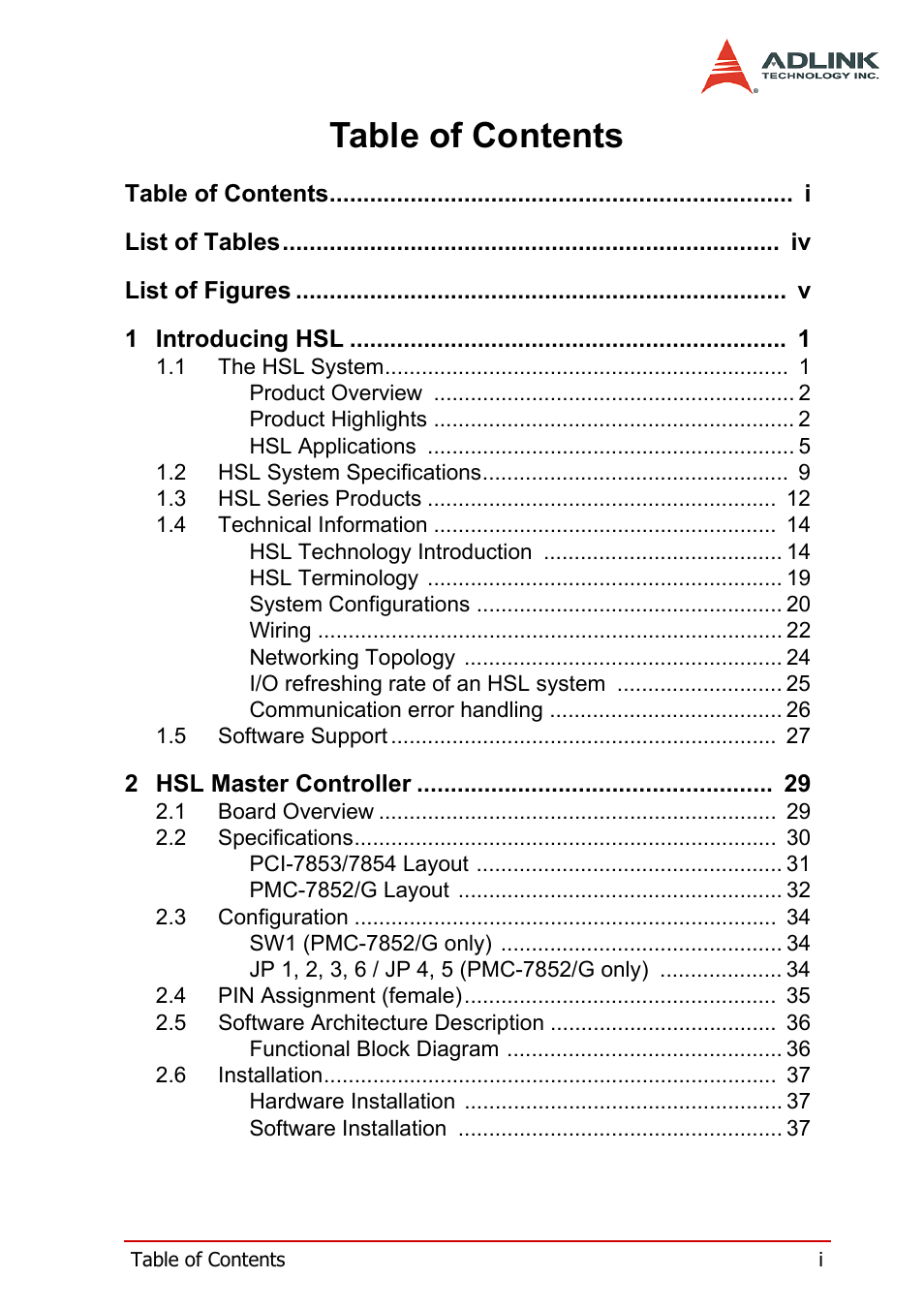 ADLINK HSL-DI32-M-N/HSL-DI32-M-P User Manual | Page 5 / 137
