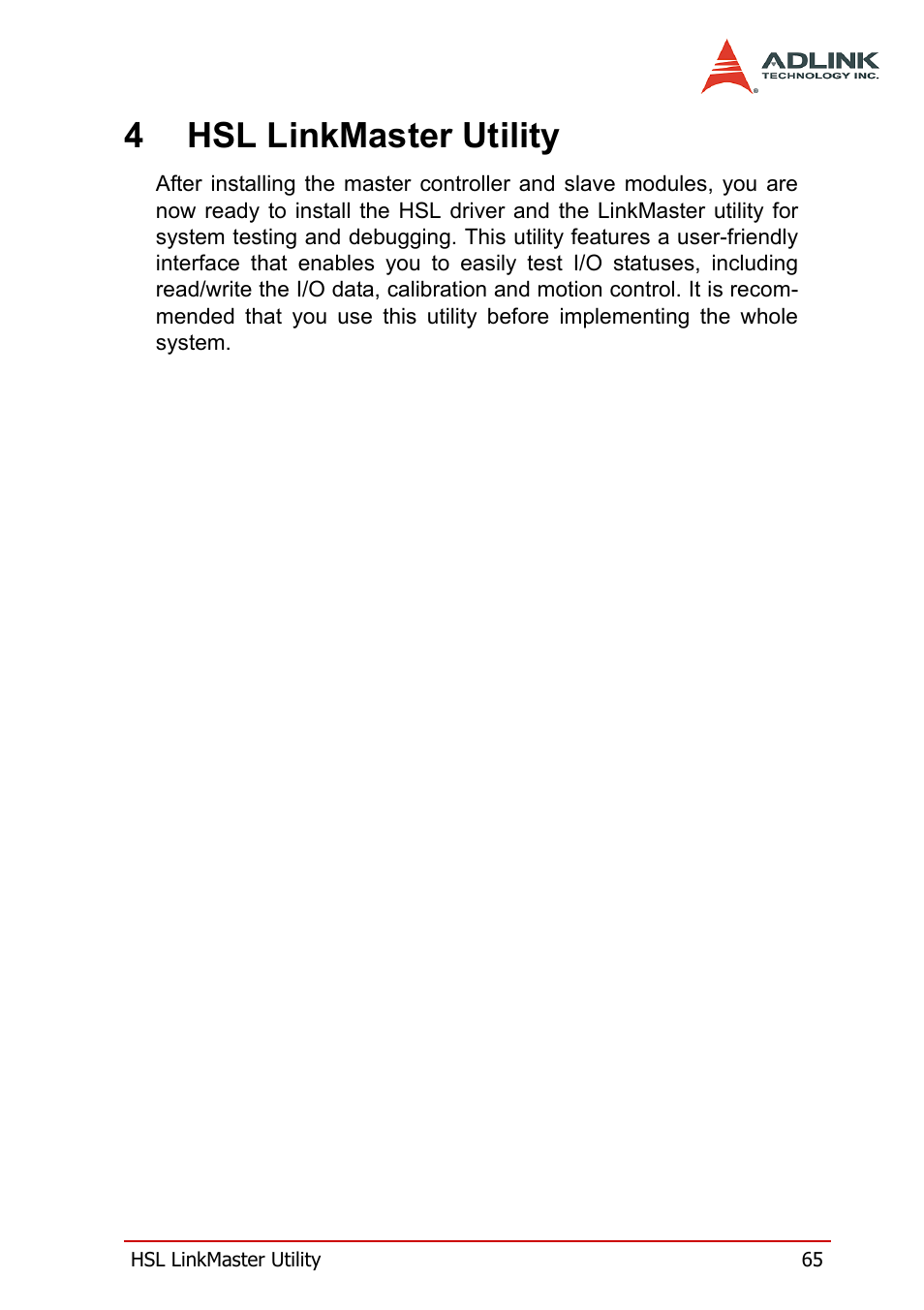 4 hsl linkmaster utility, 4hsl linkmaster utility | ADLINK HSL-DI32-M-N/HSL-DI32-M-P User Manual | Page 78 / 137