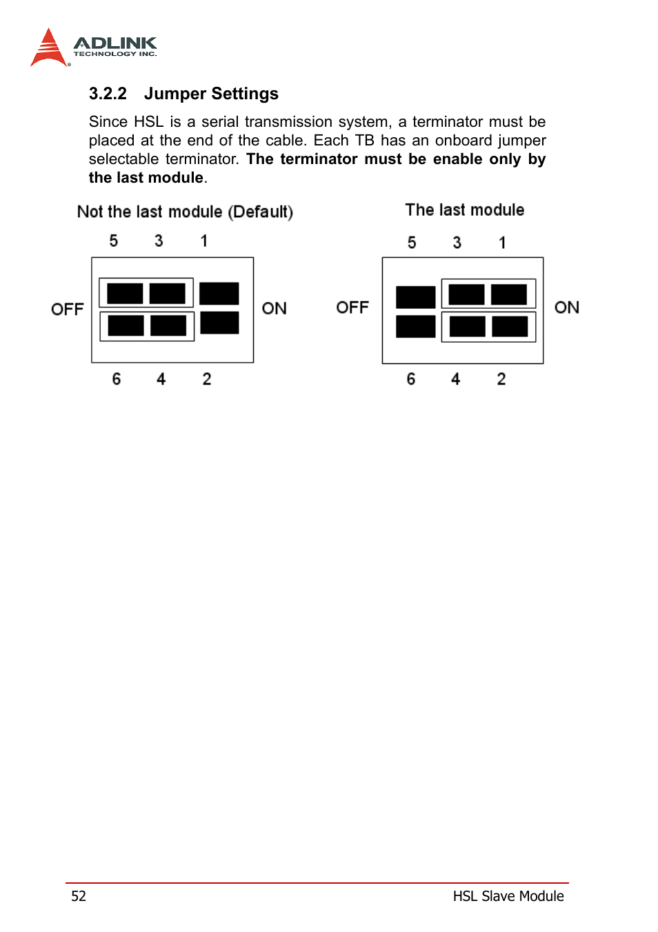 2 jumper settings, Jumper settings | ADLINK HSL-DO32-M-N/HSL-DO32-M-P User Manual | Page 65 / 137
