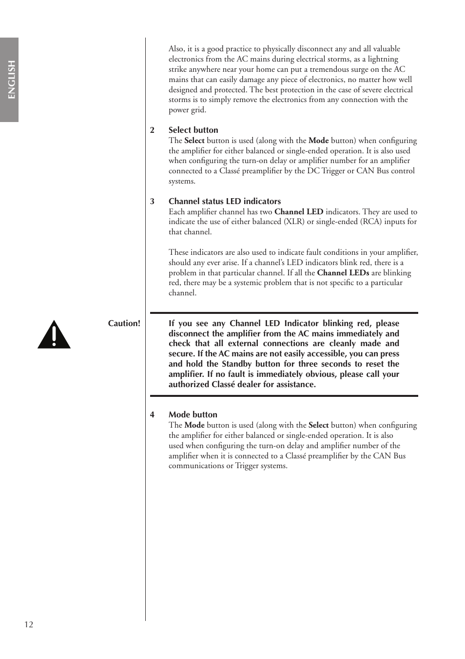 Classe Audio CA-3200 User Manual | Page 12 / 136