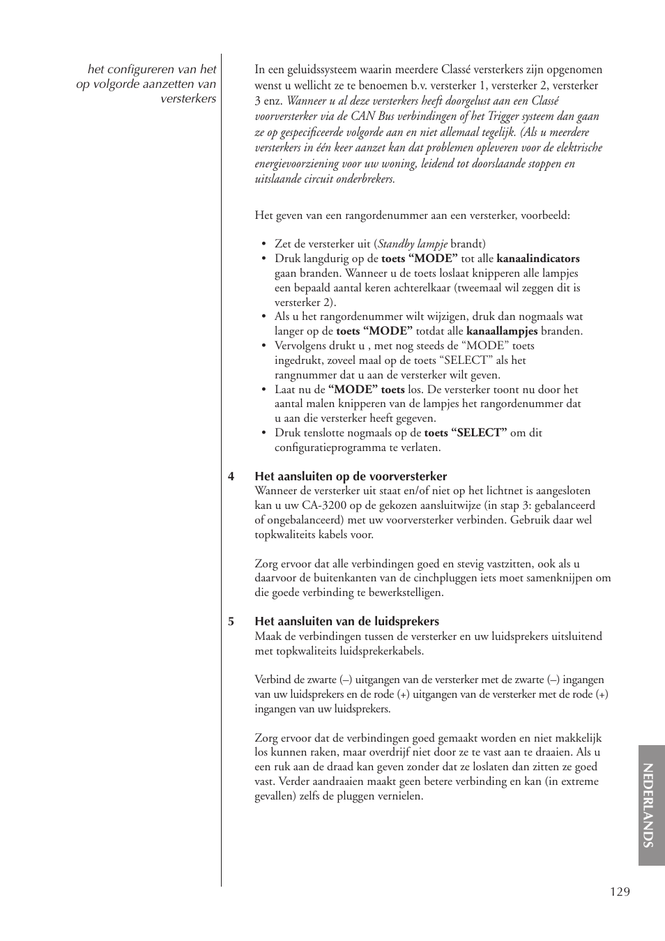 Classe Audio CA-3200 User Manual | Page 129 / 136