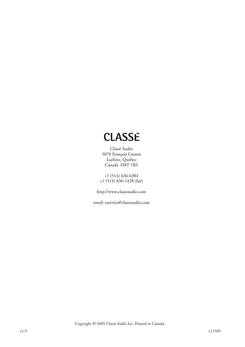Classe Audio CA-3200 User Manual | Page 136 / 136