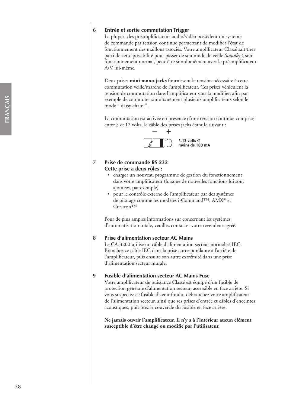 Classe Audio CA-3200 User Manual | Page 38 / 136