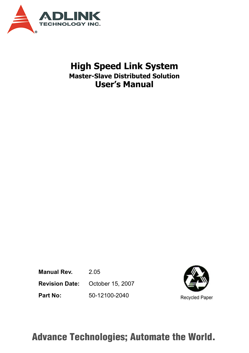 ADLINK HSL-AI16AO2-M-VV/-AV User Manual | 137 pages