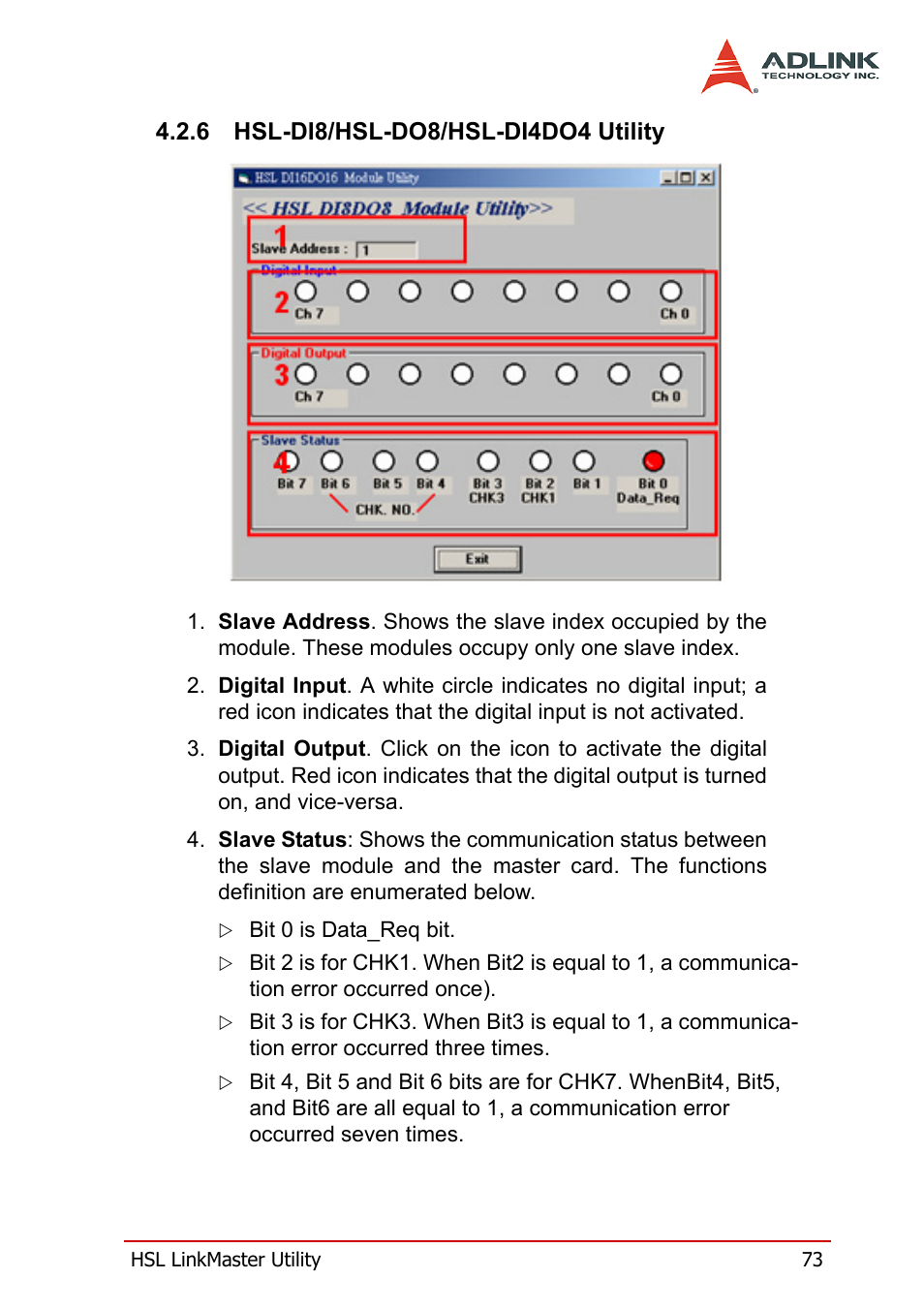 6 hsl-di8/hsl-do8/hsl-di4do4 utility, Hsl-di8/hsl-do8/hsl-di4do4 utility | ADLINK HSL-AI16AO2-M-VV/-AV User Manual | Page 86 / 137