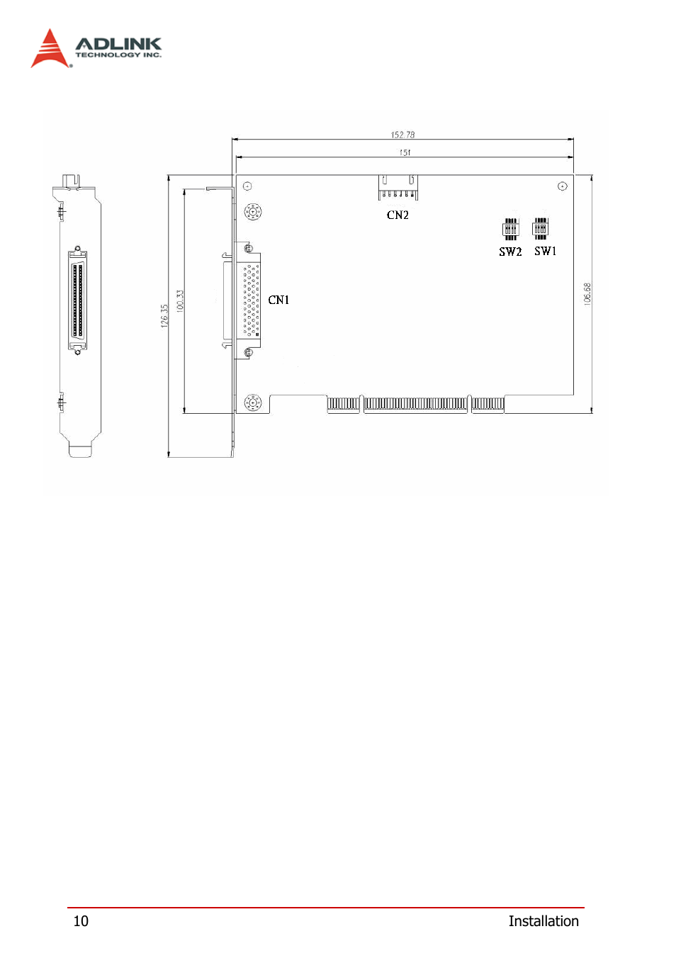 2 pci-8124-c outline drawing, Pci-8124-c outline drawing | ADLINK PCI-8124-C User Manual | Page 20 / 102
