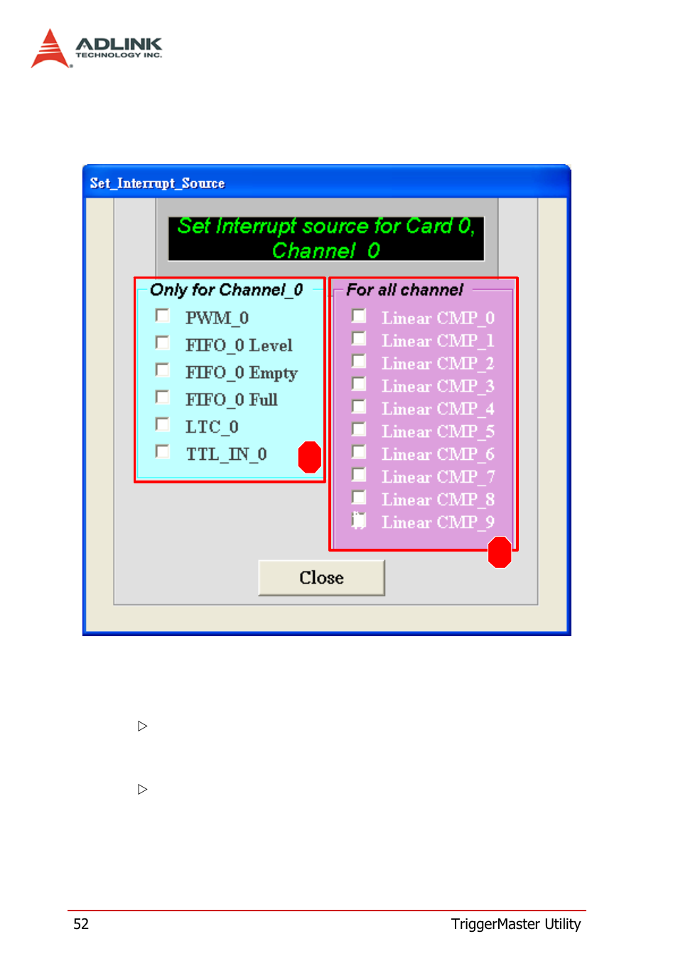 10 set_interrupt_source form, Set_interrupt_source form | ADLINK PCI-8124-C User Manual | Page 62 / 102