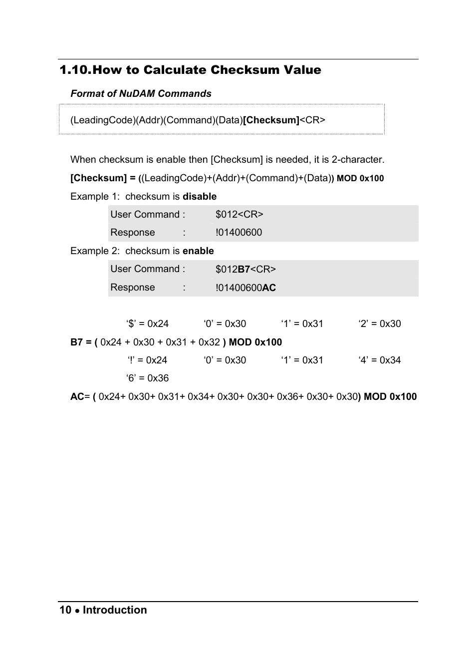 How to calculate checksum value | ADLINK ND-6510 User Manual | Page 14 / 95