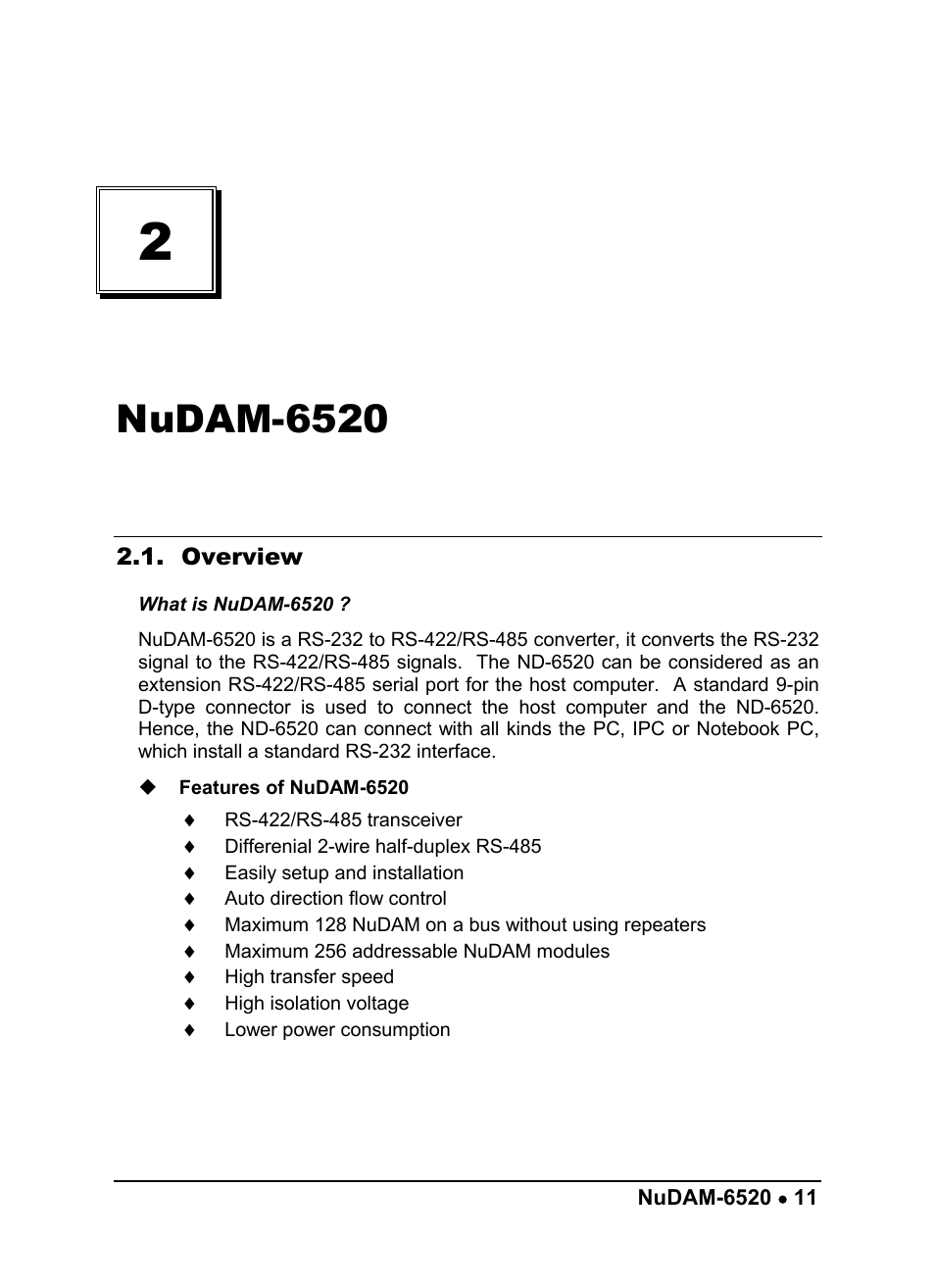 Nudam-6520 | ADLINK ND-6510 User Manual | Page 15 / 95