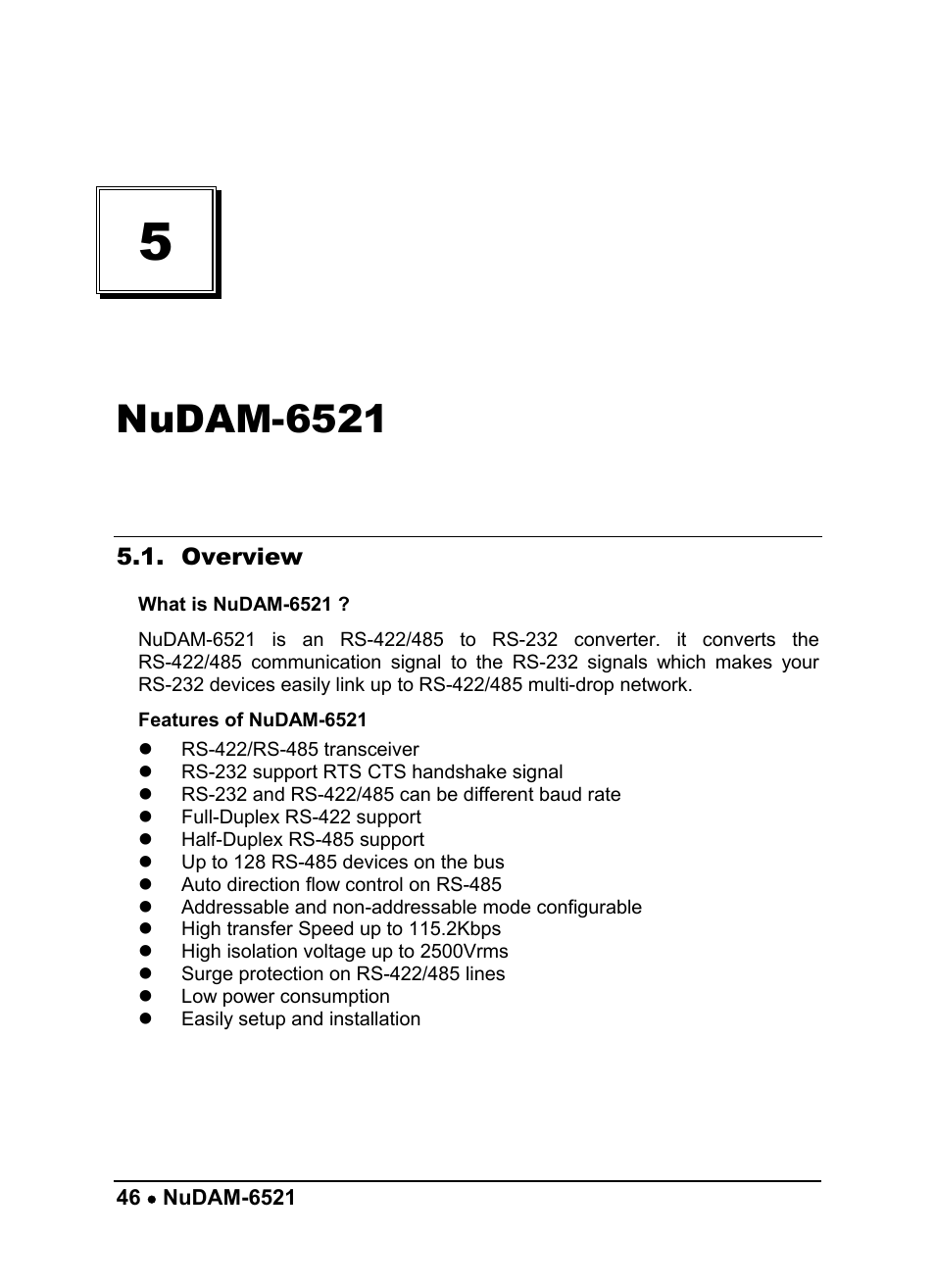Nudam-6521, Overview | ADLINK ND-6510 User Manual | Page 50 / 95