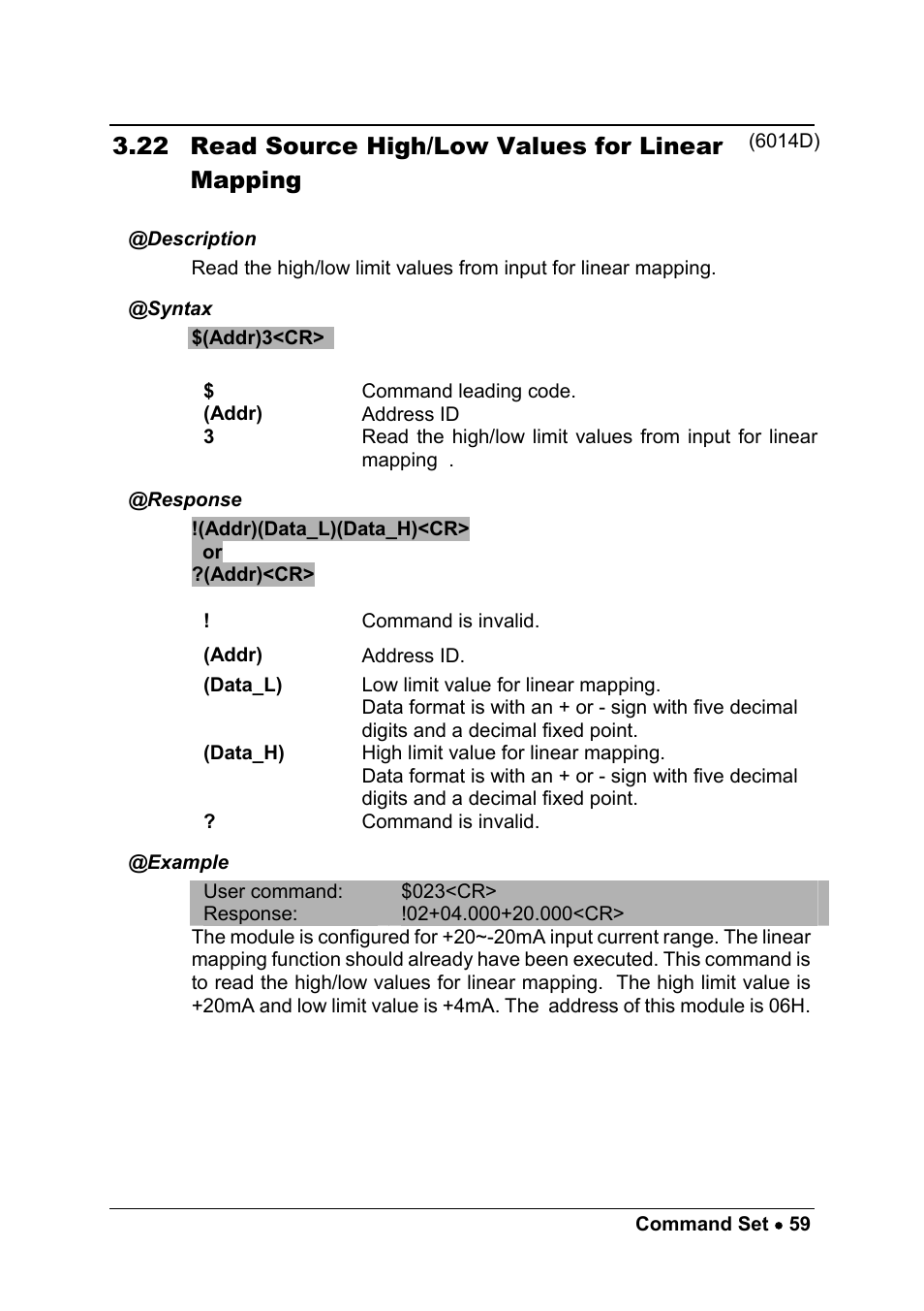 22 read source high/low values for linear mapping | ADLINK ND-6013 User Manual | Page 67 / 108