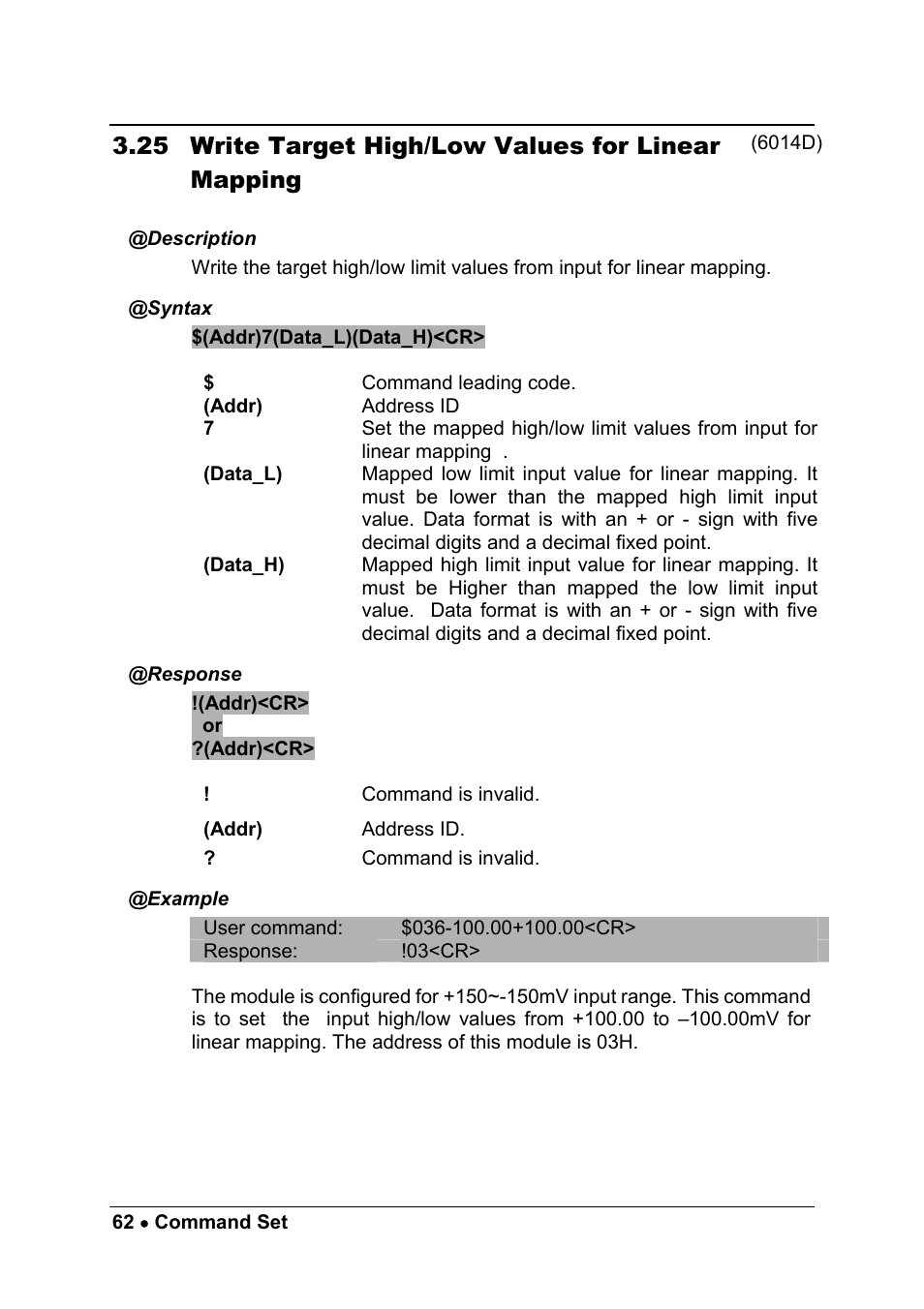 25 write target high/low values for linear mapping | ADLINK ND-6013 User Manual | Page 70 / 108