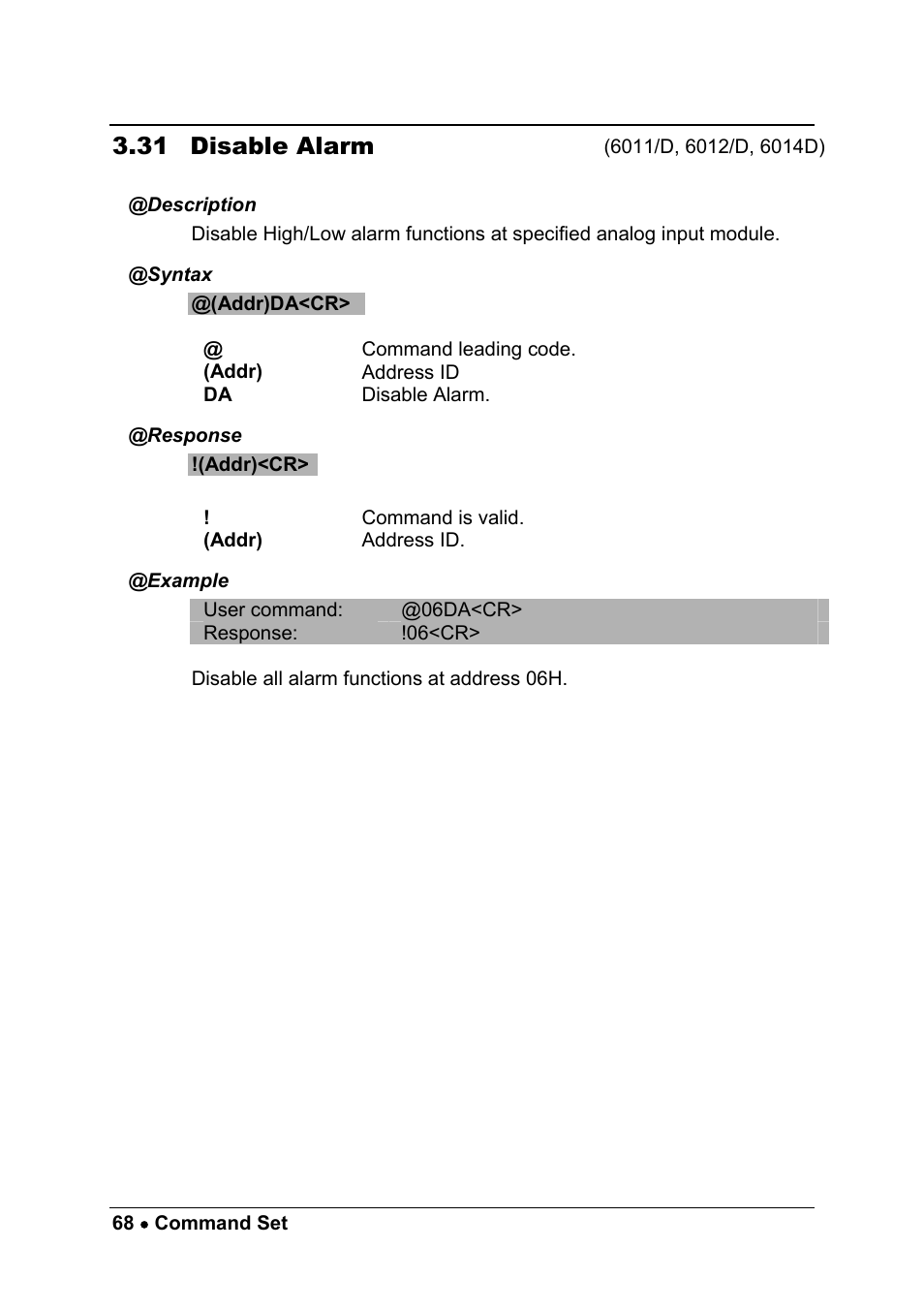 31 disable alarm | ADLINK ND-6018 User Manual | Page 76 / 108