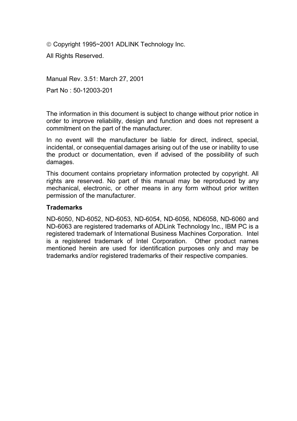 ADLINK ND-6052 User Manual | Page 3 / 107