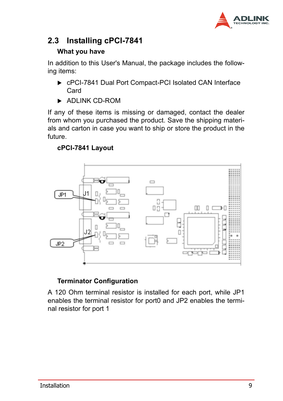 3 installing cpci-7841, Installing cpci-7841 | ADLINK PCI-7841/cPCI-7841 User Manual | Page 17 / 52