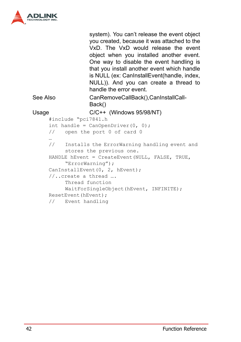 ADLINK PCI-7841/cPCI-7841 User Manual | Page 50 / 52