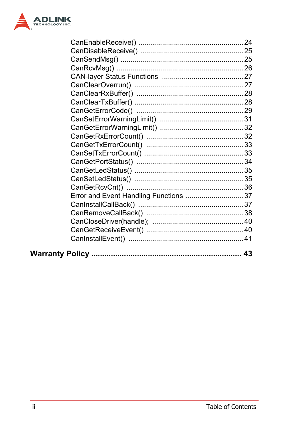 ADLINK PCI-7841/cPCI-7841 User Manual | Page 6 / 52