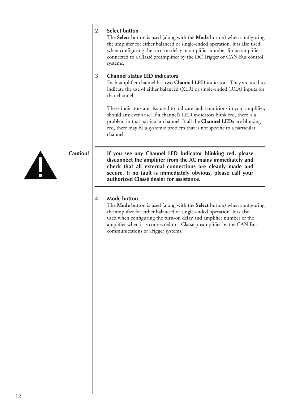 Classe Audio CA-2100 User Manual | Page 12 / 24
