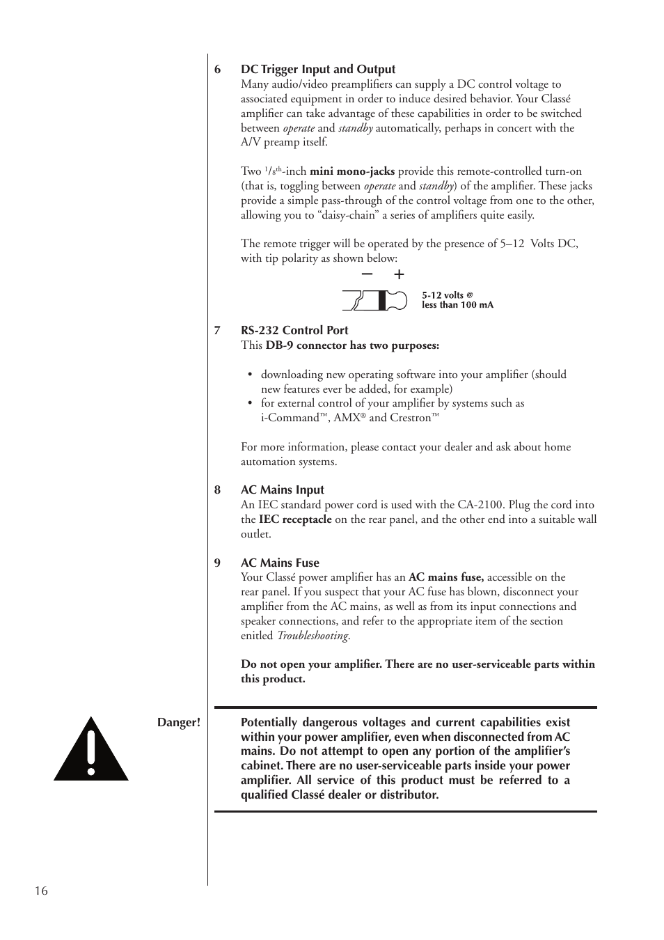 Classe Audio CA-2100 User Manual | Page 16 / 24