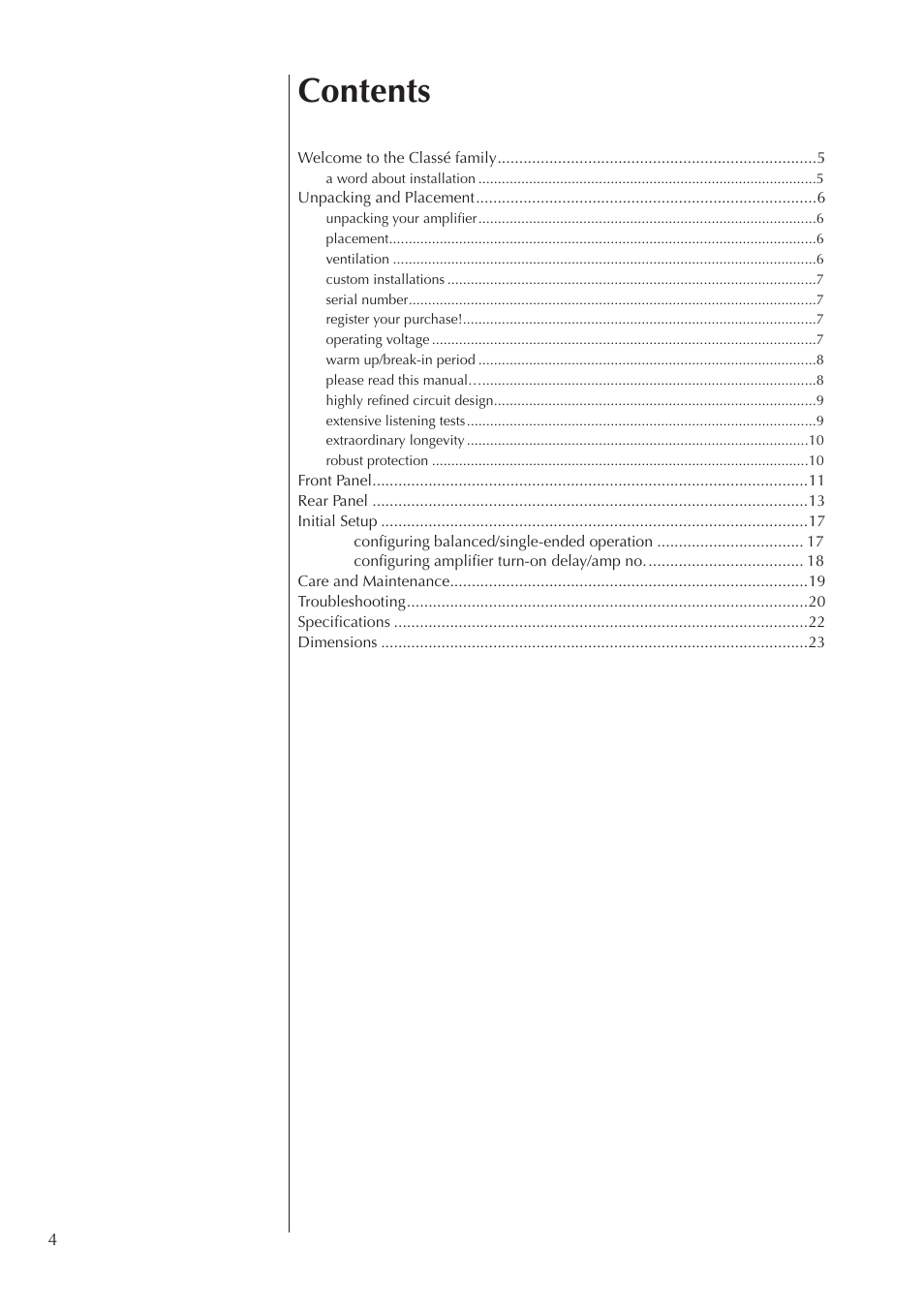 Classe Audio CA-2100 User Manual | Page 4 / 24