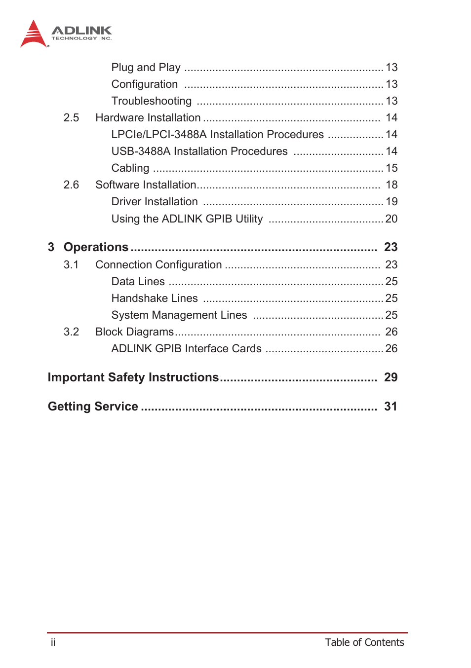 ADLINK LPCIe-3488A User Manual | Page 6 / 42