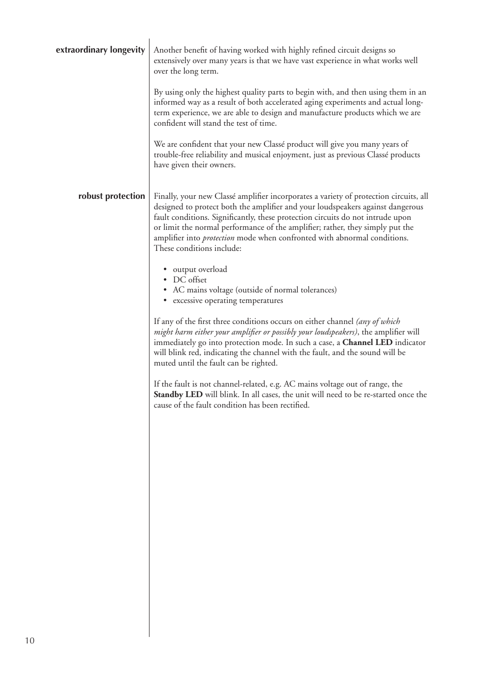 Classe Audio Power Amplifier CA-2200 User Manual | Page 10 / 26
