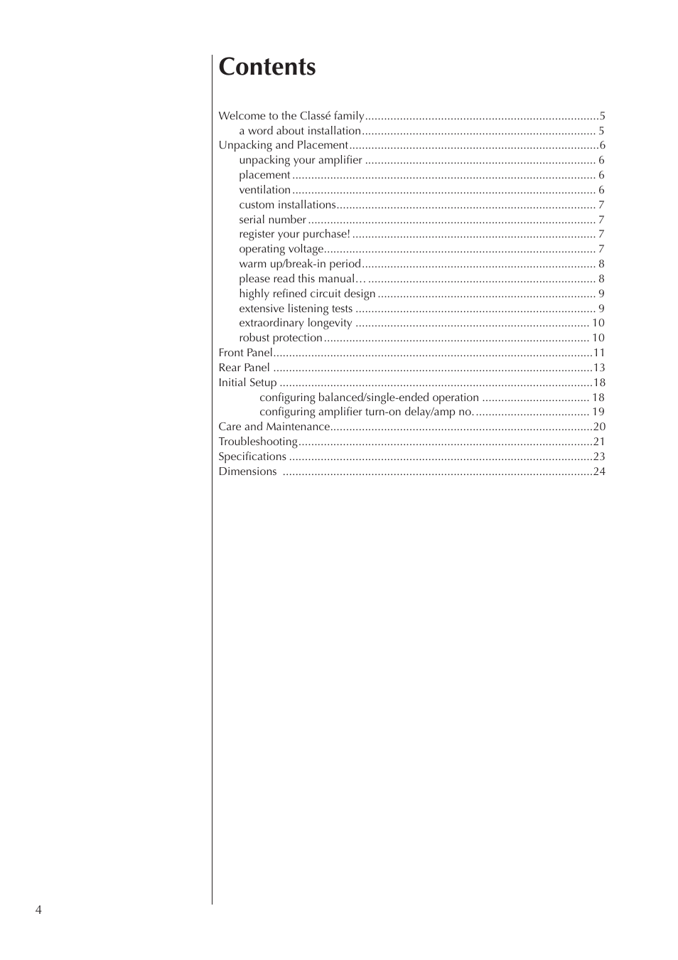 Classe Audio Power Amplifier CA-2200 User Manual | Page 4 / 26