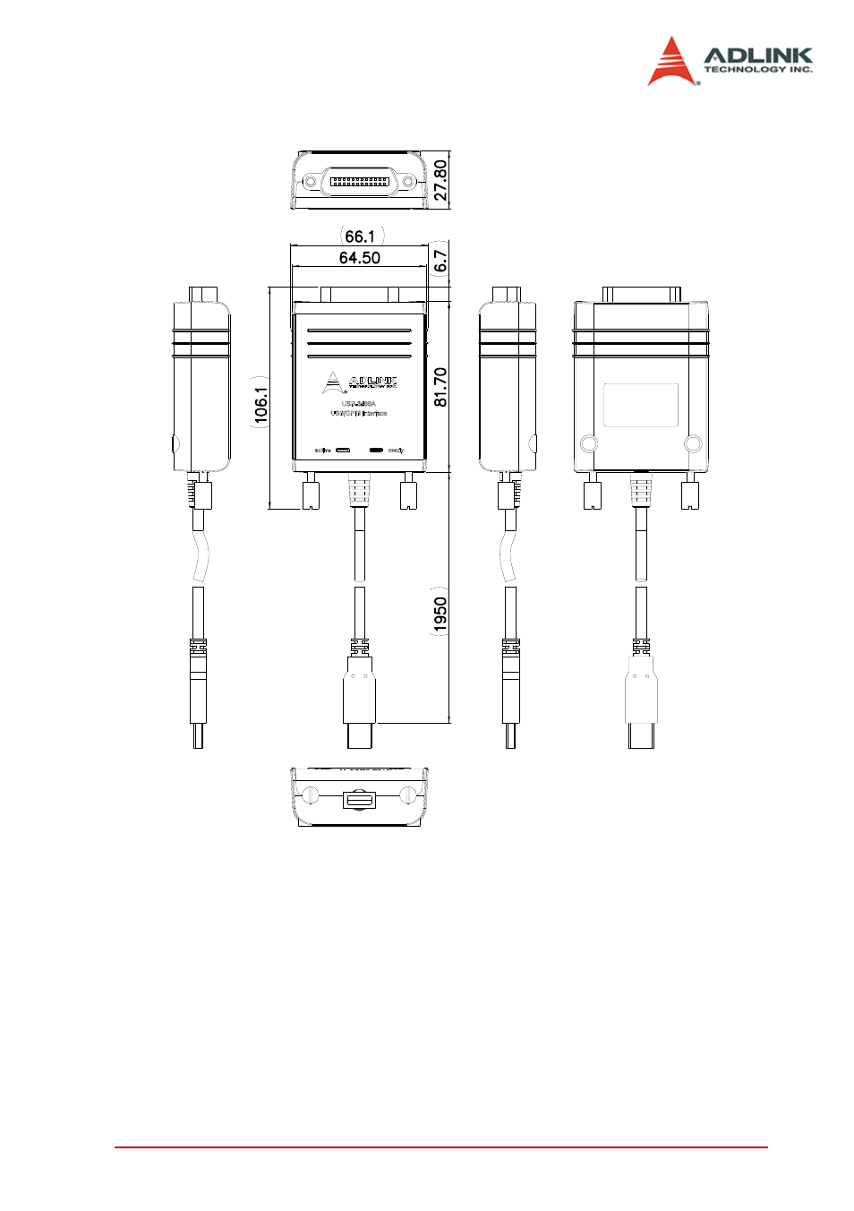 3 usb-3488a, Usb-3488a, Figure 2-3: layout of the usb-3488 | ADLINK USB-3488A User Manual | Page 21 / 40