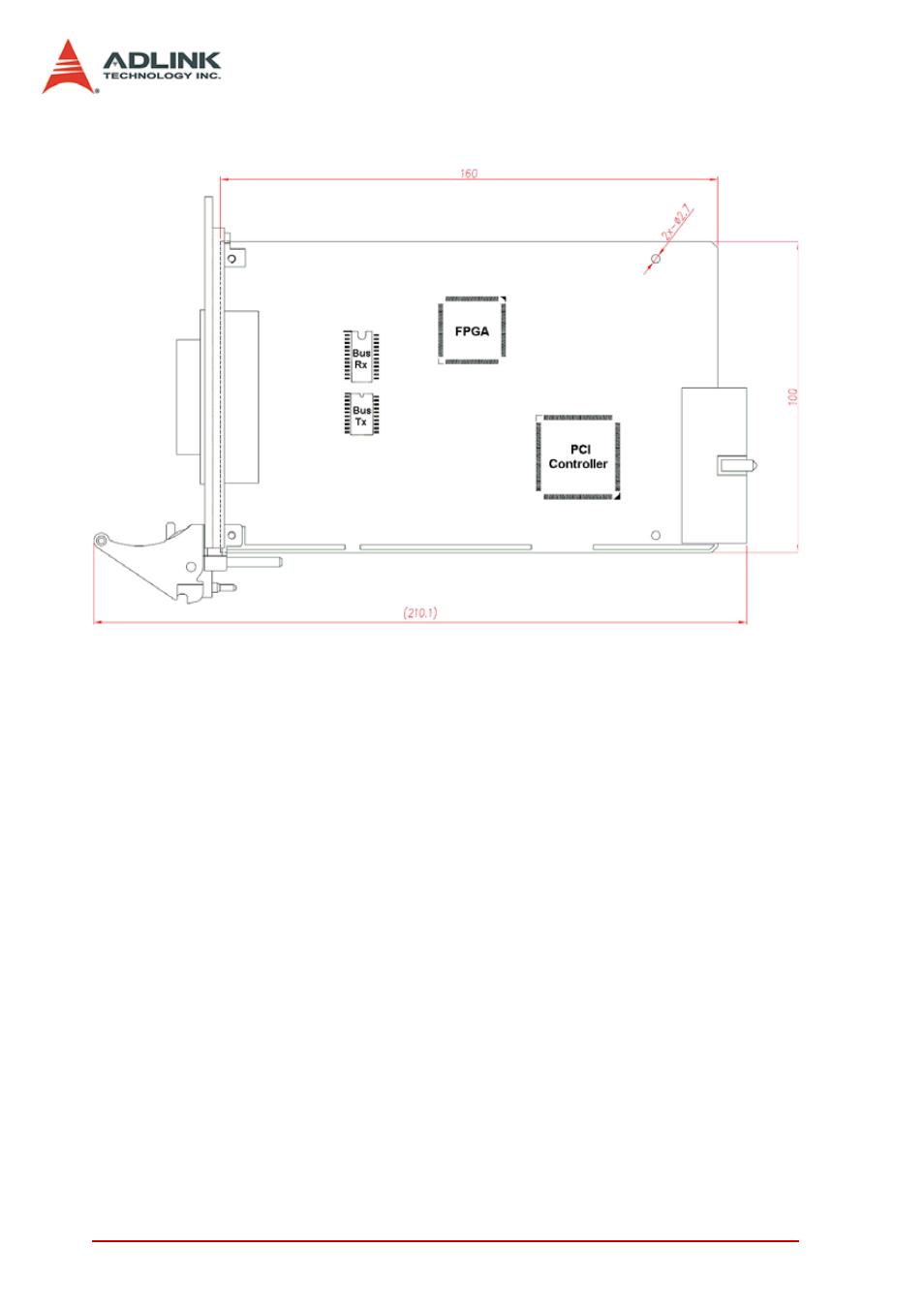 2 pxi-3488a, Pxi-3488a, Figure 2-2: pcb layout of the pxi-3488a | ADLINK LPCI-3488A User Manual | Page 18 / 34