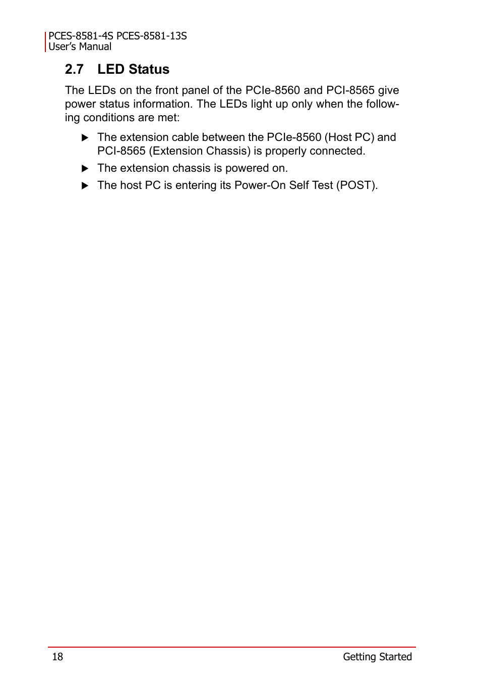 7 led status, Led status | ADLINK PCES-8581-13S User Manual | Page 32 / 58