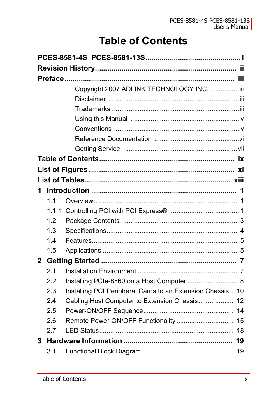 ADLINK PCES-8581-13S User Manual | Page 9 / 58