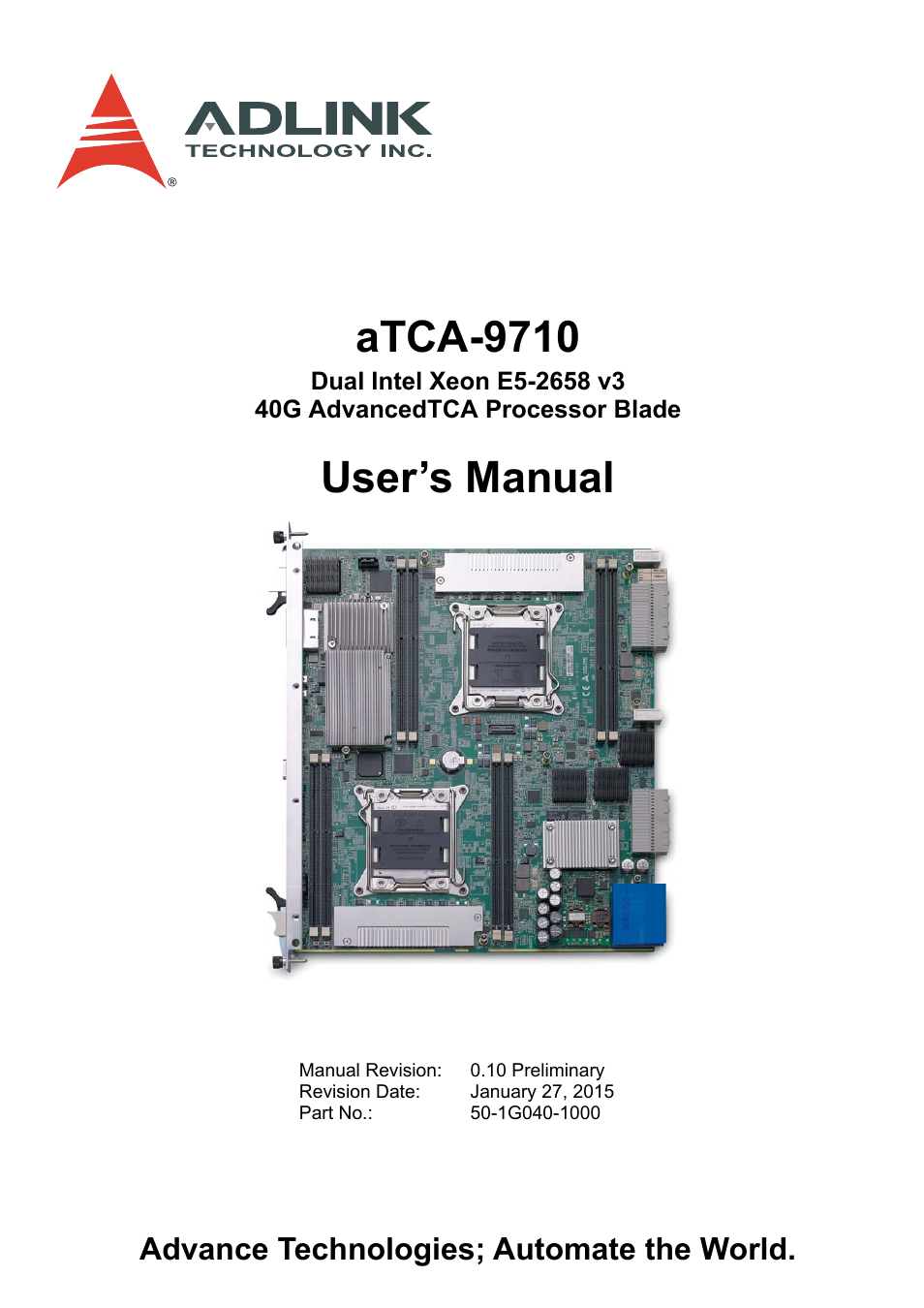 ADLINK aTCA-9710 User Manual | 90 pages