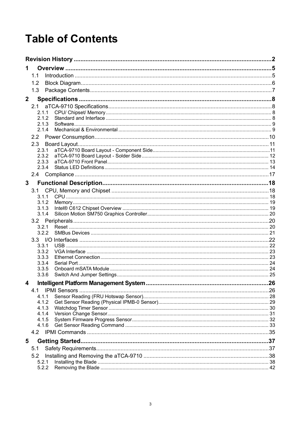 ADLINK aTCA-9710 User Manual | Page 3 / 90