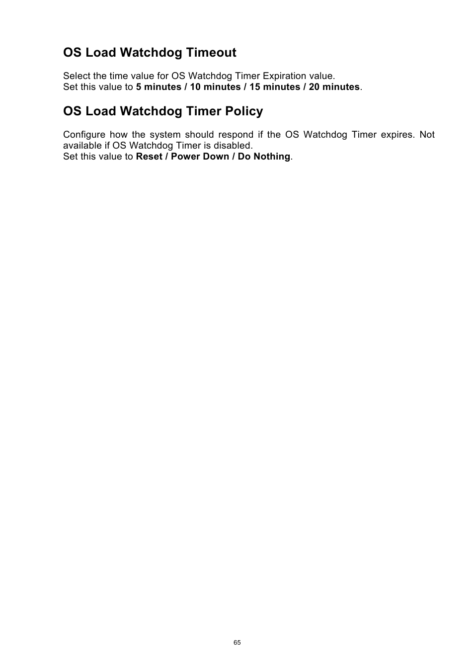 Os load watchdog timeout, Os load watchdog timer policy | ADLINK aTCA-9710 User Manual | Page 65 / 90