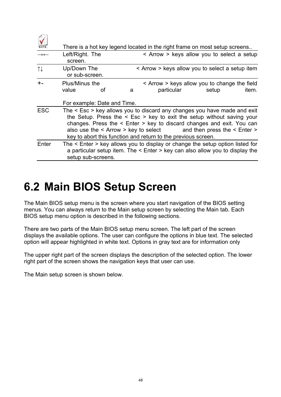 2 main bios setup screen, Main bios setup screen | ADLINK aTCA-9700 User Manual | Page 48 / 86