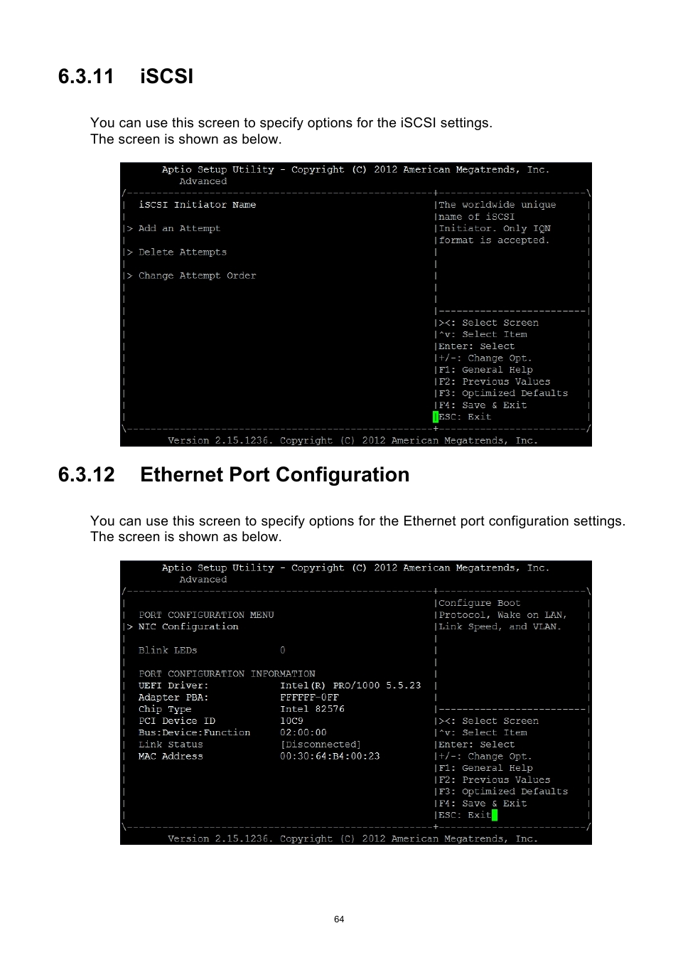 11 iscsi, 12 ethernet port configuration, Iscsi | Ethernet port configuration | ADLINK aTCA-9700 User Manual | Page 64 / 86