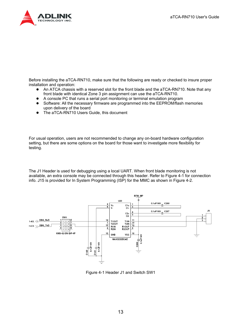 4 installation and operation, 1 hardware configuration setting, 1 headers/jumpers | Table 3-3 zone 3 connector pin-out: p2 | ADLINK aTCA-N700 User Manual | Page 13 / 59