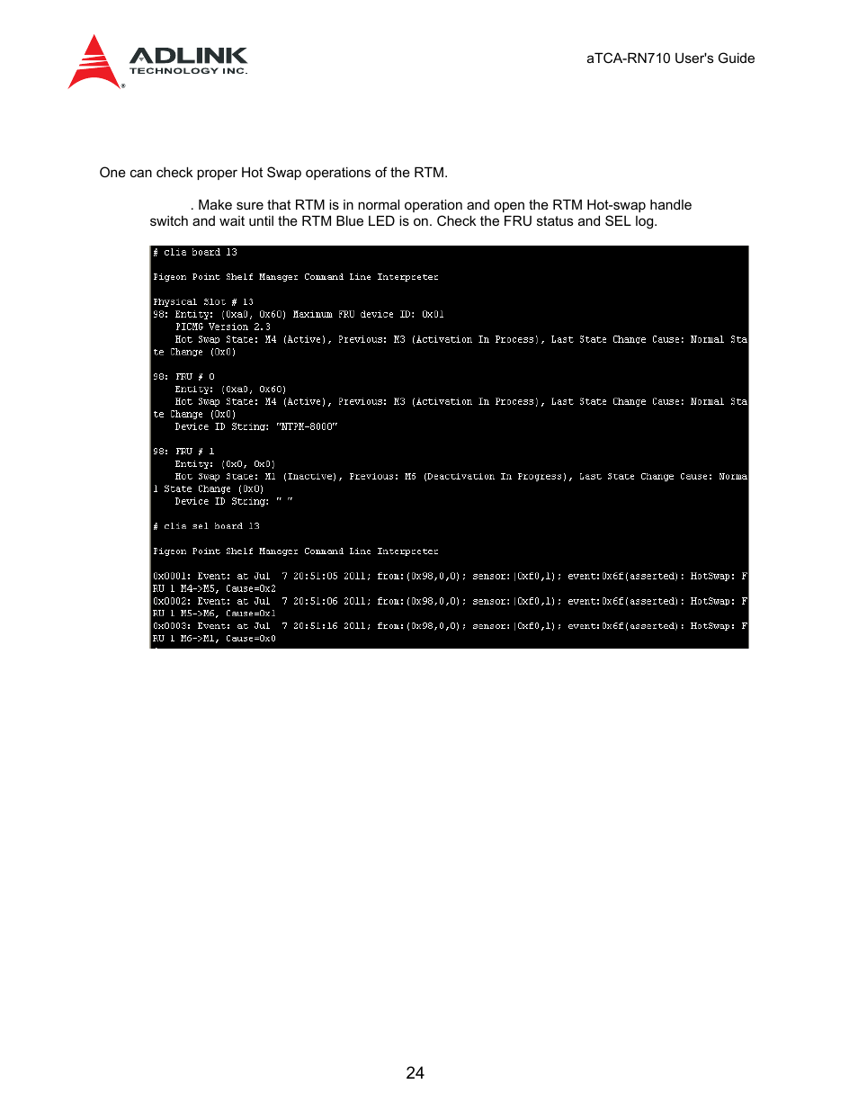 3 hot swap, 2 reset | ADLINK aTCA-N700 User Manual | Page 24 / 59