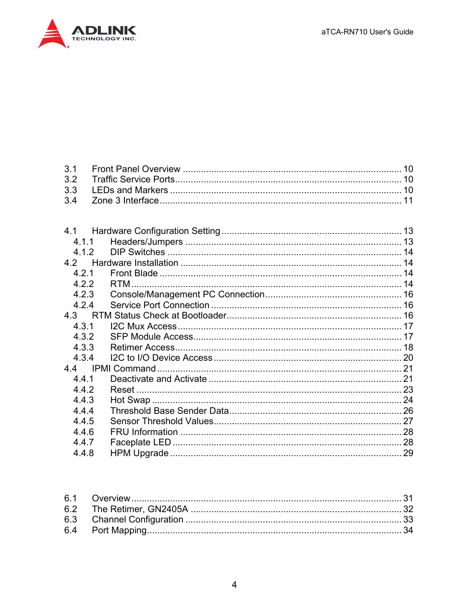 ADLINK aTCA-N700 User Manual | Page 4 / 59