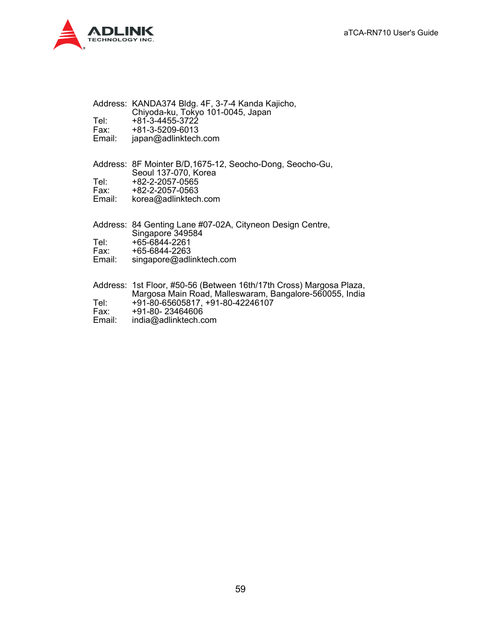 Getting service | ADLINK aTCA-N700 User Manual | Page 59 / 59