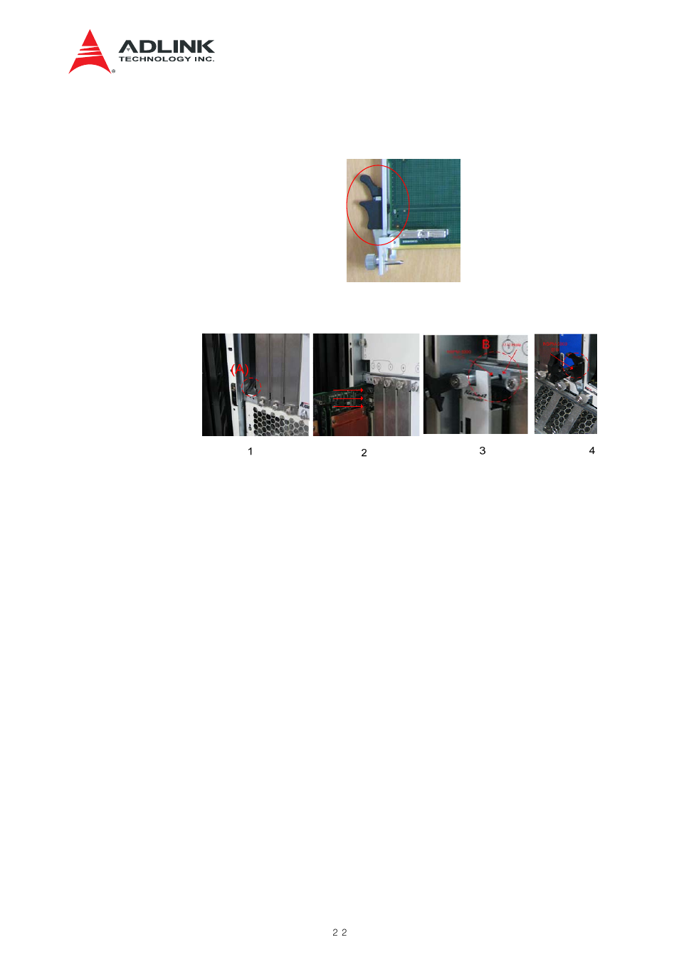 Figure 4-6 in/ejector handle (bottom side), Figure 4-7 plugging the board | ADLINK aTCA-N700 User Manual | Page 22 / 82