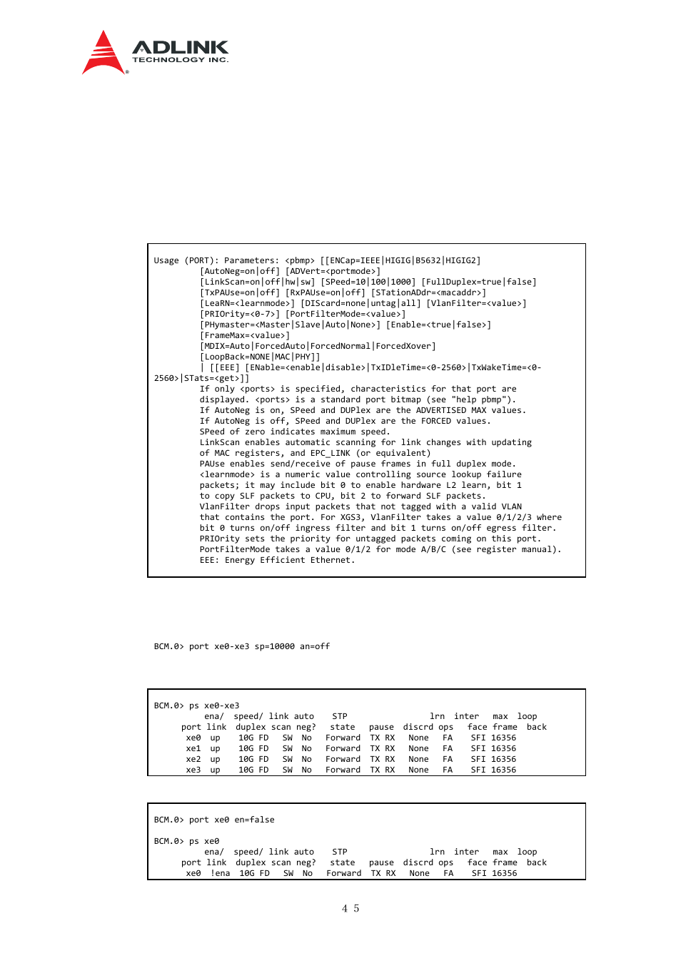 Port configuration | ADLINK aTCA-N700 User Manual | Page 51 / 76