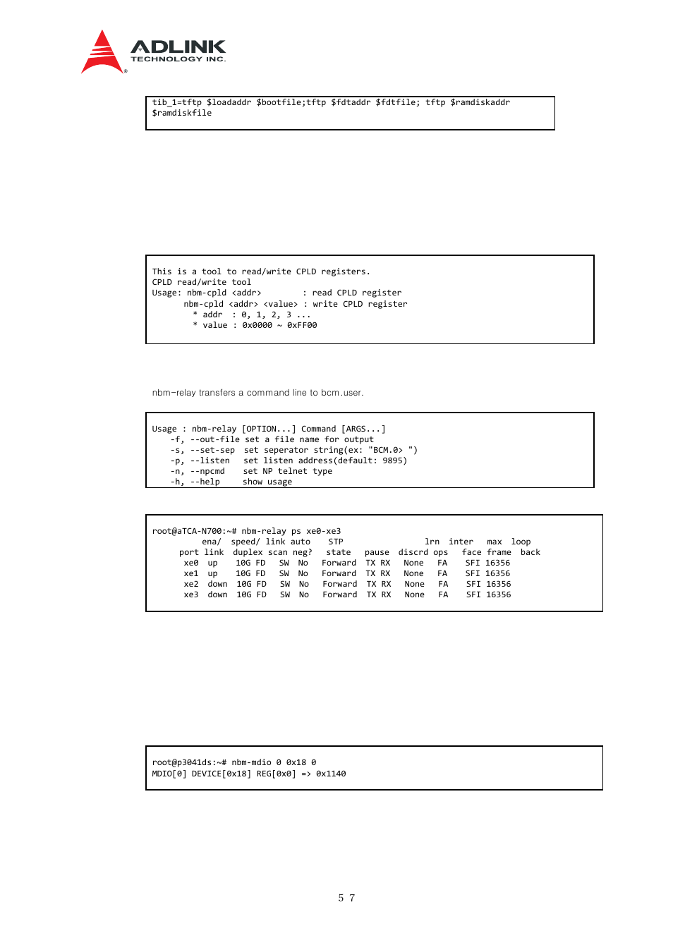 Nbm-robo, Nbm-cpld, Nbm-relay | Nbm-mdio, Nbm-util | ADLINK aTCA-N700 User Manual | Page 63 / 76