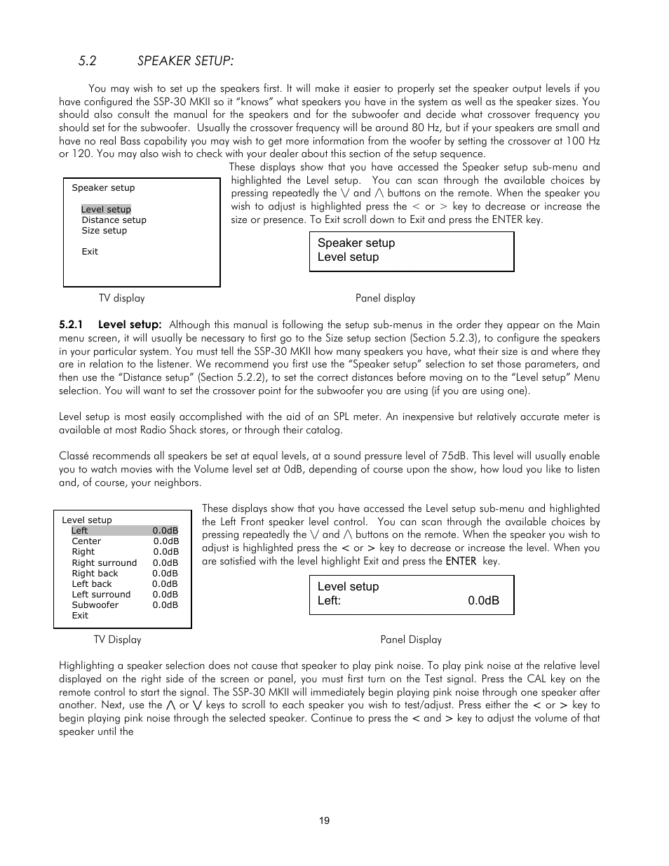 2 speaker setup | Classe Audio SSP-30 MKII User Manual | Page 19 / 32