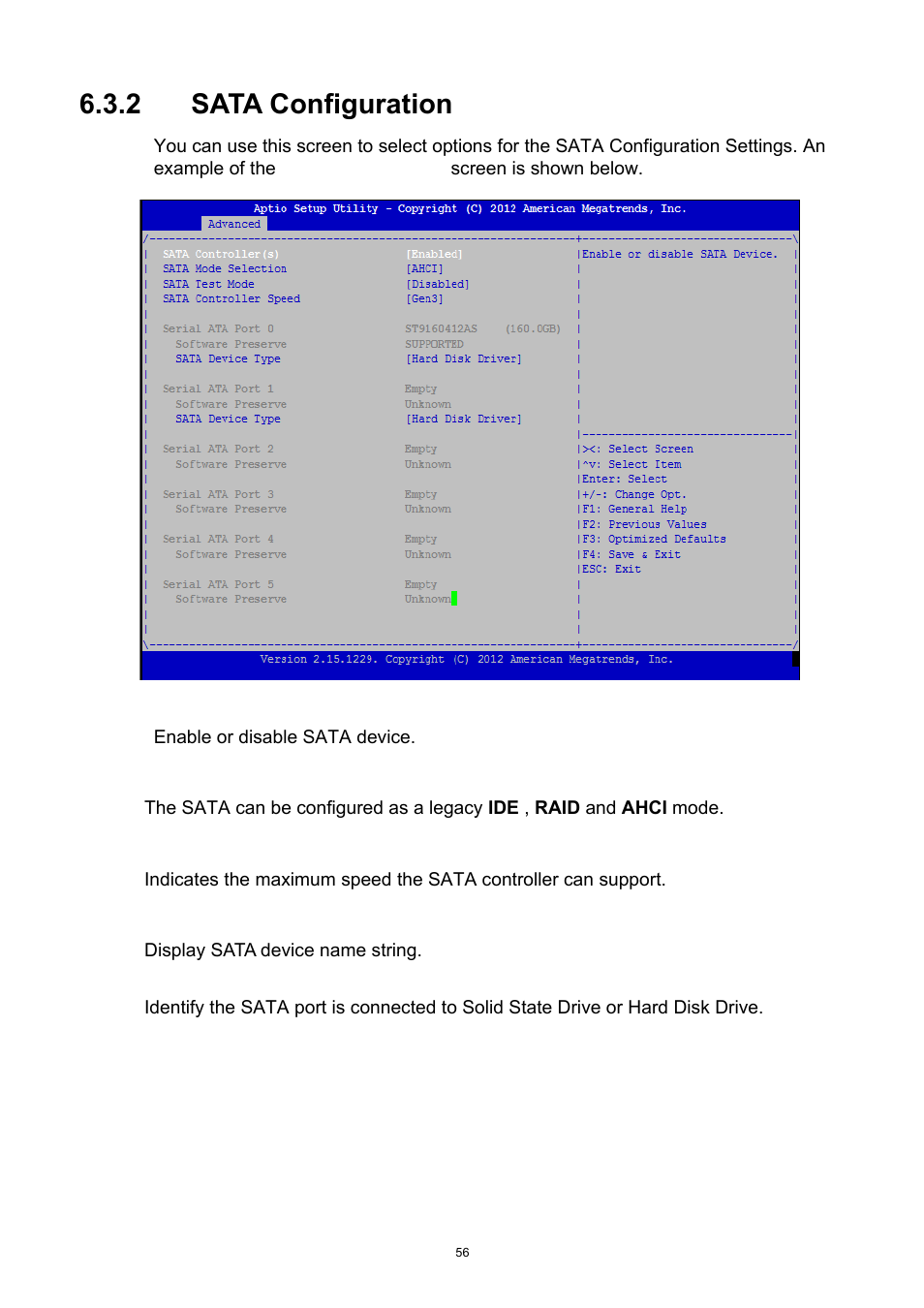 2 sata configuration, Sata configuration | ADLINK aTCA-9300 User Manual | Page 56 / 80